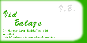 vid balazs business card